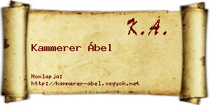 Kammerer Ábel névjegykártya